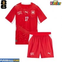 Schweiz Ruben Vargas #17 Heimtrikotsatz Kinder EM 2024 Kurzarm (+ Kurze Hosen)